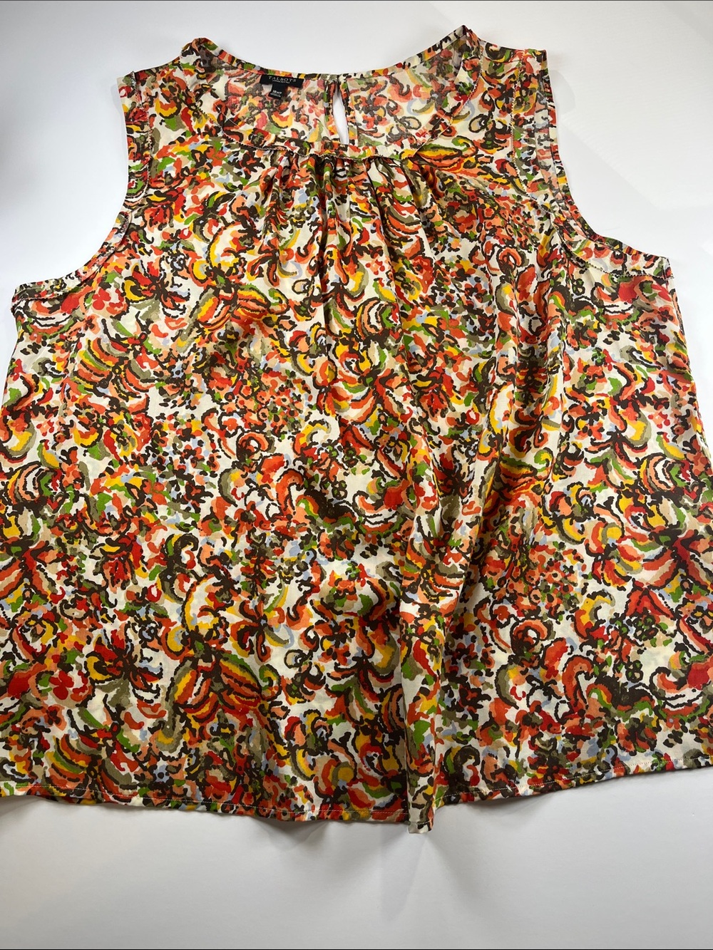 Talbots Women Petite Colorful Abstract Floral Sleeveless Top Sz 18 WP